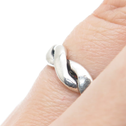925 Sterling Silver Vintage Twisted Band Ring Size 6.25