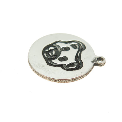 TWO IN TOWN 925 Sterling Silver Teddy Bear Minimalist Tag Charm Pendant