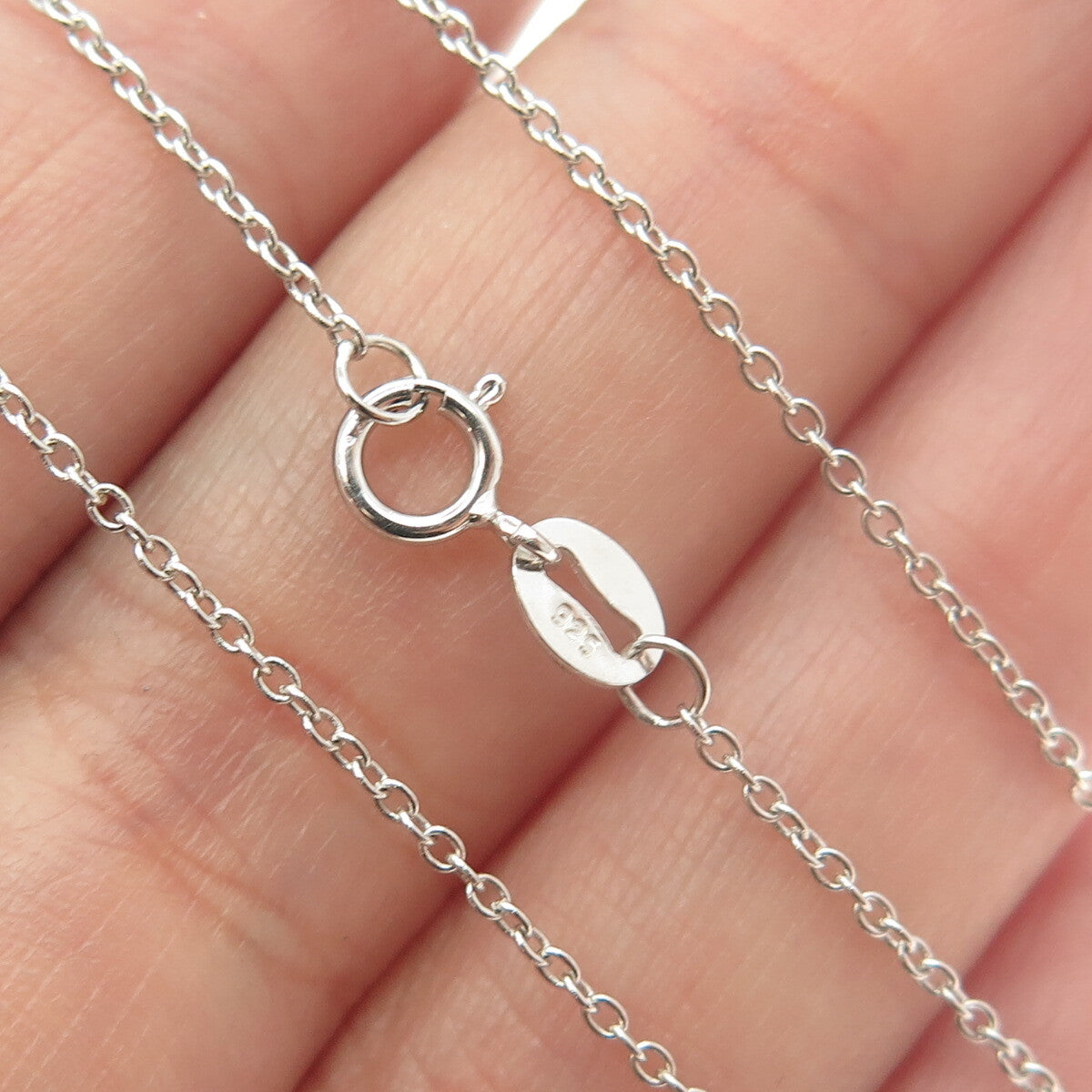925 Sterling Silver 3-Tone Round-Cut C Z Cable Chain Necklace 18"