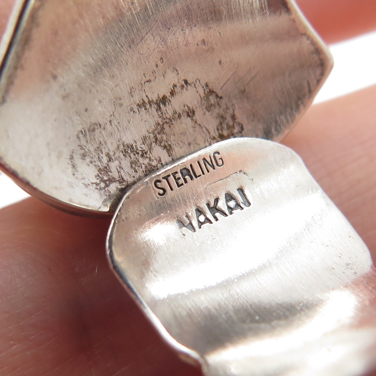 GILO & GRACE NAKAI Navajo Old Pawn 925 Sterling Vintage Real MOP Ring Size 9.75