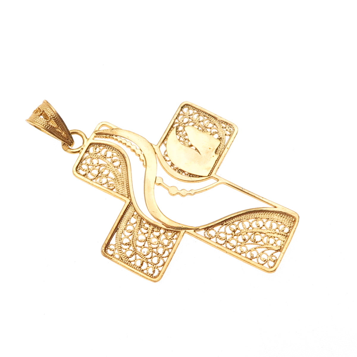 Filgold Sterling Silver Gold Plated Portugal World Youth Day 2023 Cross Pendant