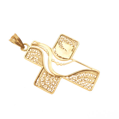 Filgold Sterling Silver Gold Plated Portugal World Youth Day 2023 Cross Pendant