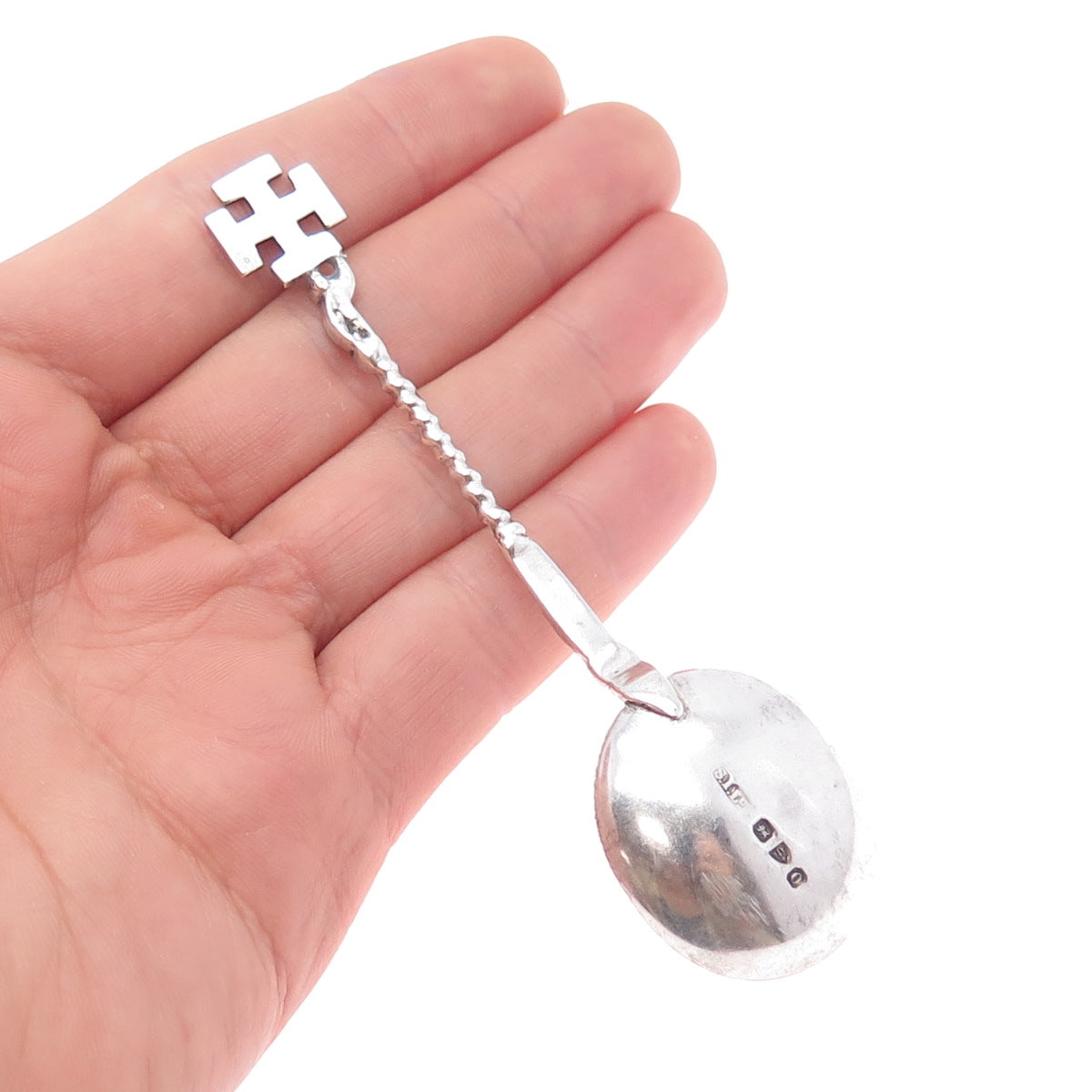 Stokes & Ireland Ltd Sterling Silver Antique 1897 Chester Cross Dessert Spoon