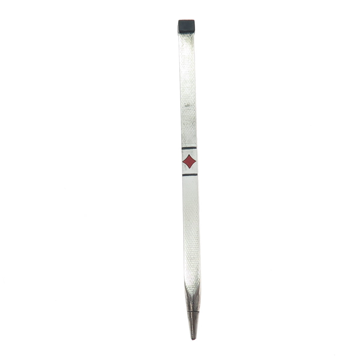 935 Silver Vintage Enamel Diamonds Playing Card Suits Mechanical Pencil