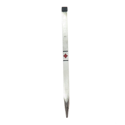 935 Silver Vintage Enamel Diamonds Playing Card Suits Mechanical Pencil
