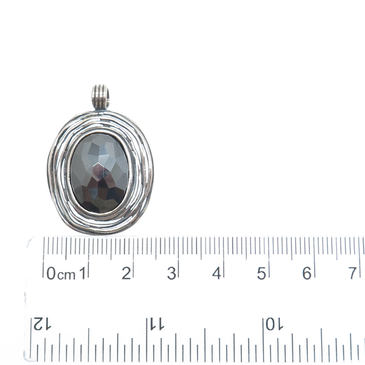 OR PAZ PZ 925 Sterling Silver Vintage Israel Real Hematite Oxidized Nest Pendant