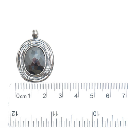 OR PAZ PZ 925 Sterling Silver Vintage Israel Real Hematite Oxidized Nest Pendant