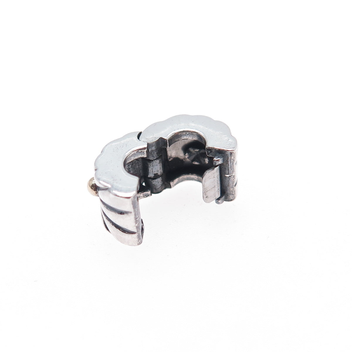 PANDORA 925 Sterling Silver & Gold Sunburst Clip Charm