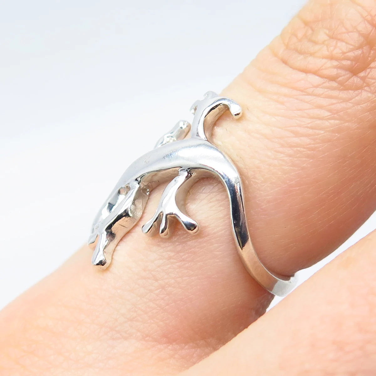 925 Sterling Silver Vintage Lizard Ring Size 7.5