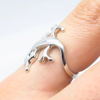 925 Sterling Silver Vintage Lizard Ring Size 7.5