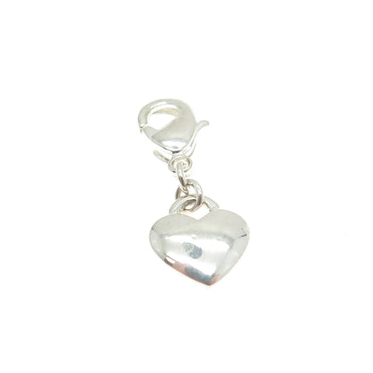 925 Sterling Silver Heart Lobster Lock Charm Pendant