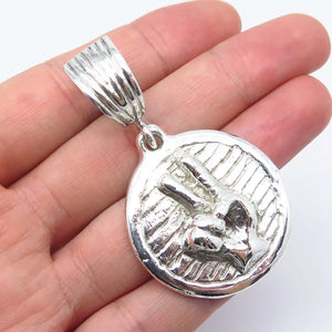 925 Sterling Silver Vintage Hand Peace Sign Pendant