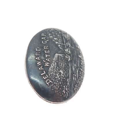 925 Sterling Silver Vintage Delaware Water Gap Oxidized Pin Brooch