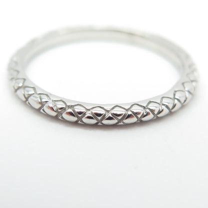 925 Sterling Silver Wicker Band Ring Size 7