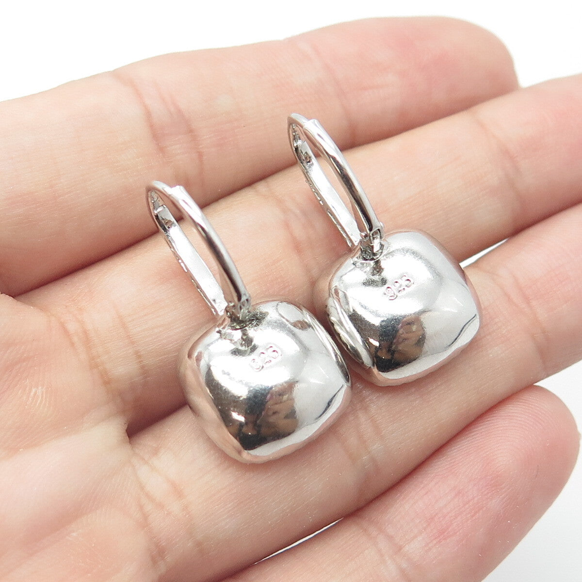 925 Sterling Silver Crystal & C Z Dangling Earrings