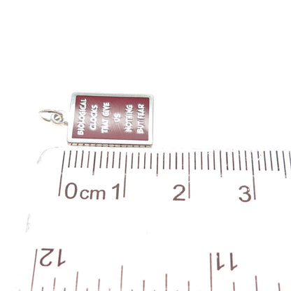 925 Sterling Enamel Biological Clocks That Give Us Nothing But Fear Mini Pendant