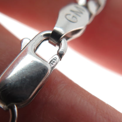 925 Sterling Silver Italy Curb Link Bracelet 7"