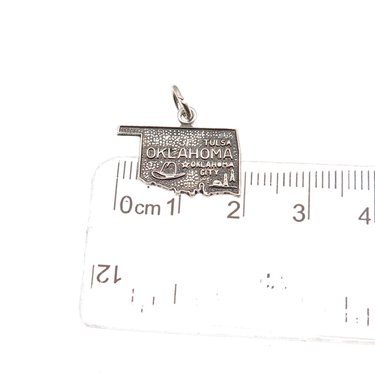 French & Franklin 925 Sterling Silver Vintage Oklahoma State Mini Charm Pendant
