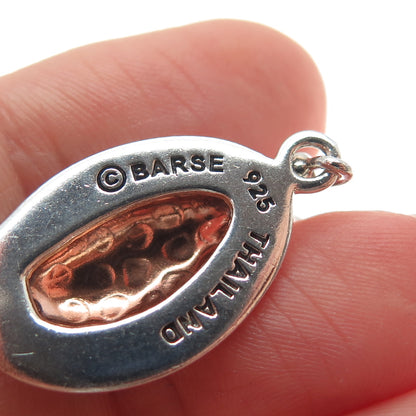 BARSE 925 Sterling Silver 2-Tone Vintage Modernist Hammered Dangle Earrings