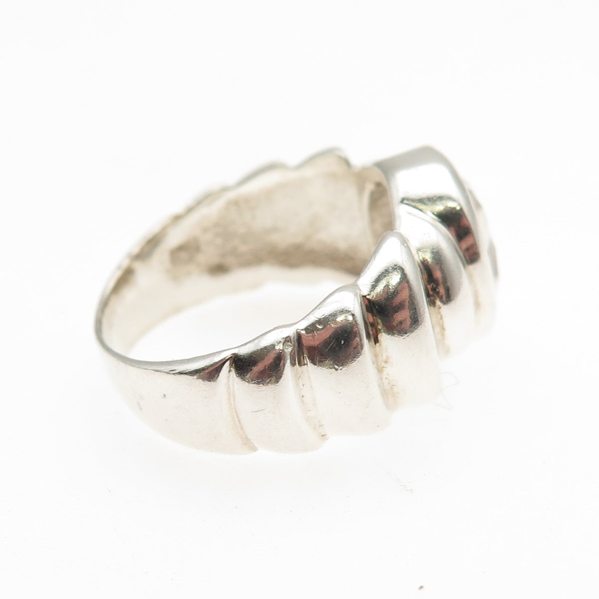 925 Sterling Silver Vintage Oval-Cut C Z Modernist Ring Size 7.25