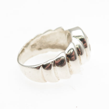 925 Sterling Silver Vintage Oval-Cut C Z Modernist Ring Size 7.25