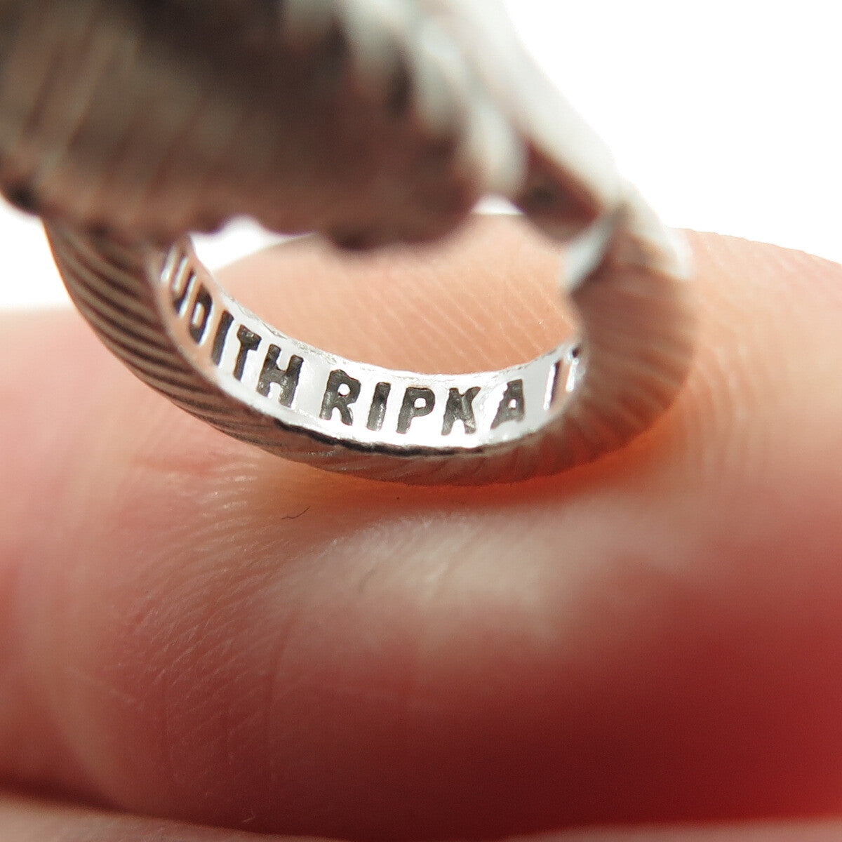 JUDITH RIPKA 925 Sterling Silver Italy C Z Letter "D" Heart Tag Bracelet 7"
