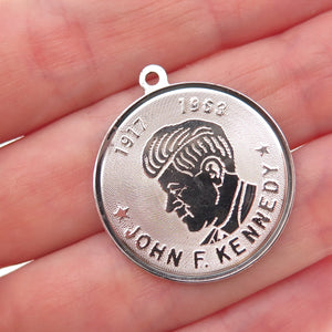 Elco 925 Sterling Silver Vintage John F. Kennedy Charm Pendant