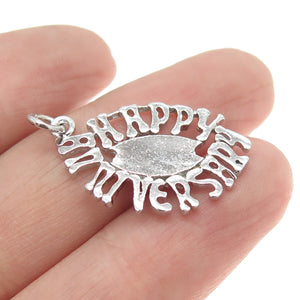 925 Sterling Silver Vintage "Happy Anniversary" Pendant