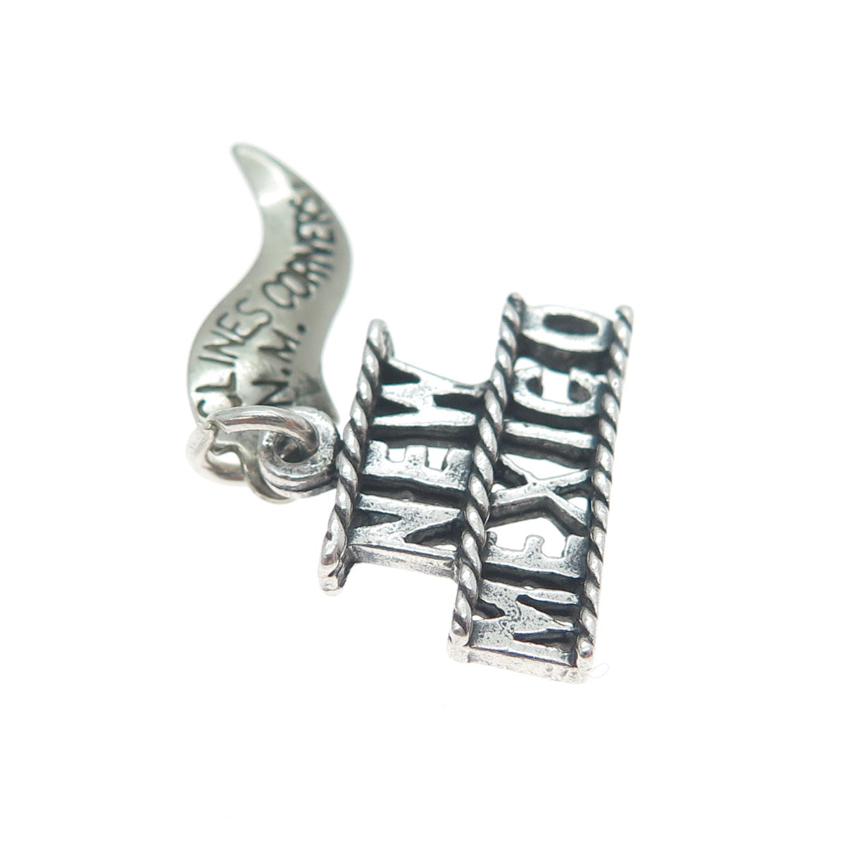 925 Sterling Silver Vintage New Mexico Oxidized Minimalist Charm Pendant