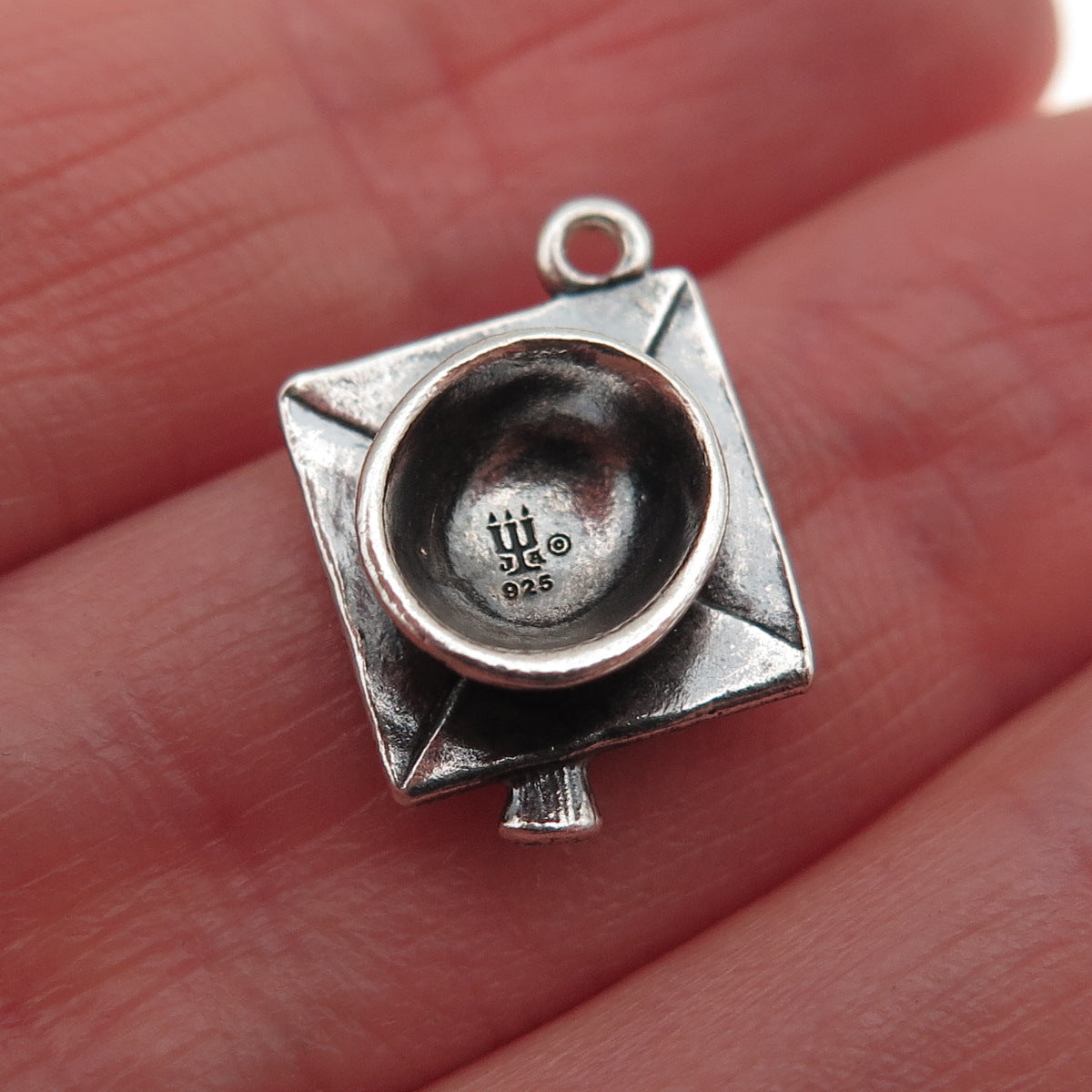 James Avery 925 Sterling Silver Vintage Graduation Hat 3D Mini Charm Pendant