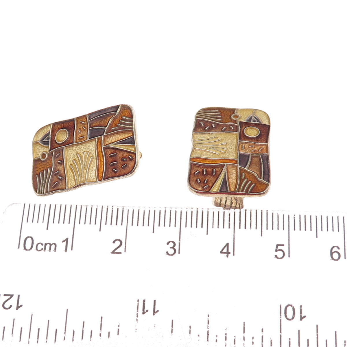 David Andersen 925S Sterling Vintage Norway Four Seasons Autumn Clip On Earrings