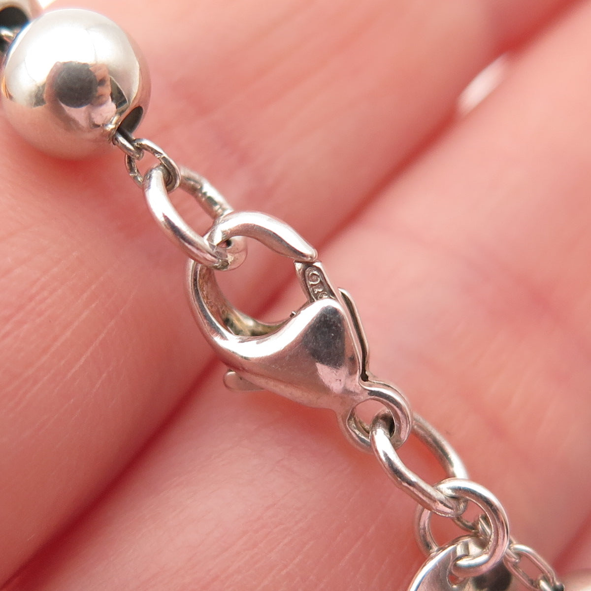 TIFFANY & CO. 925 Sterling Vintage HardWear Graduated Ball Chain Necklace 16"