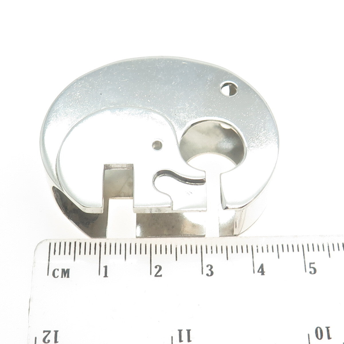VIDAL CHAVEZ Old Pawn Sterling Silver Vintage Elephant Mom & Child Slide Pendant