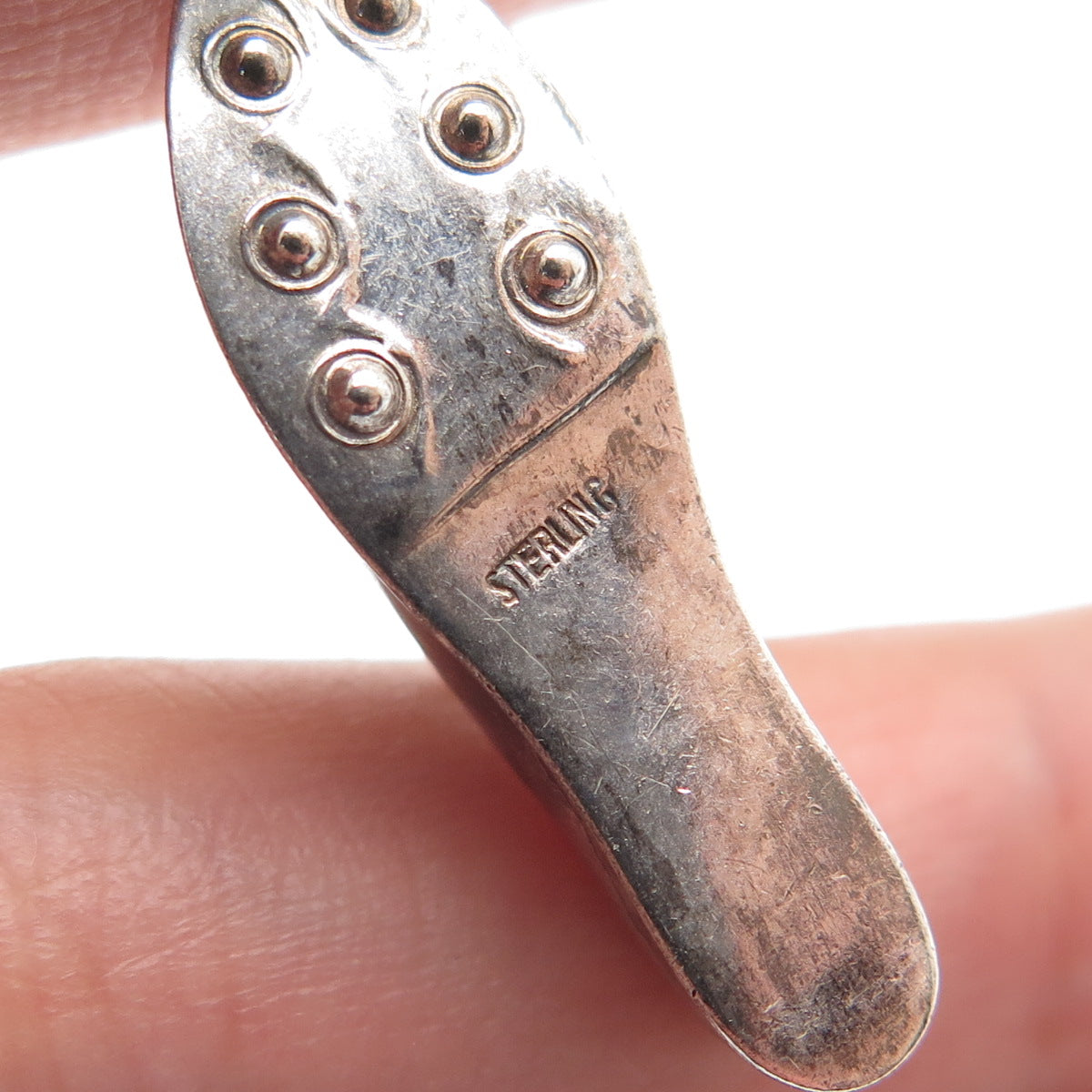 925 Sterling Silver Vintage Golf Shoe Oxidized 3D Charm Pendant