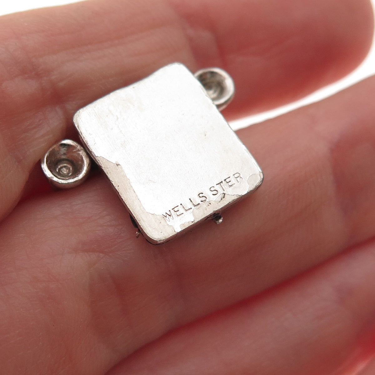 Wells 925 Sterling Silver Vintage Hello Retro Rotary Phone 3D Mini Charm Pendant