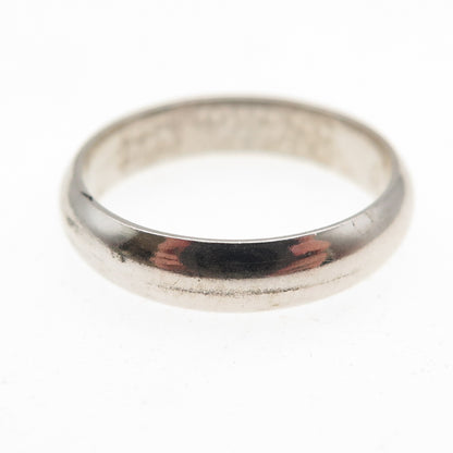 925 Sterling Silver Vintage Classic Wedding Band Ring Size 6.25