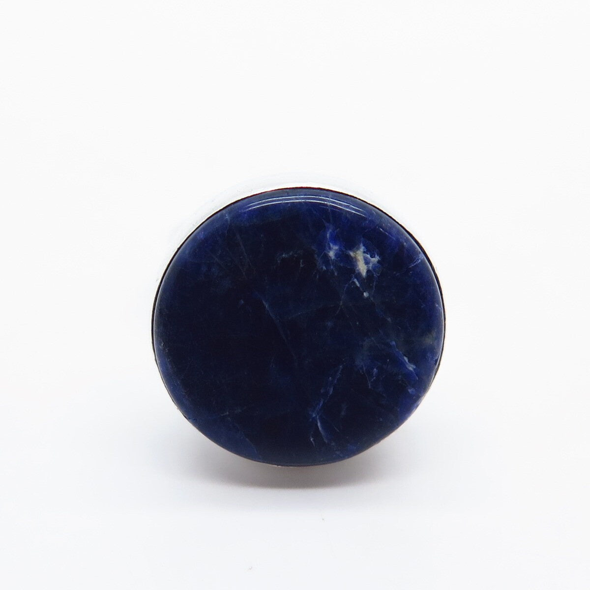 925 Sterling Silver Vintage Israel Real Sodalite Gemstone Ring Size 5.25
