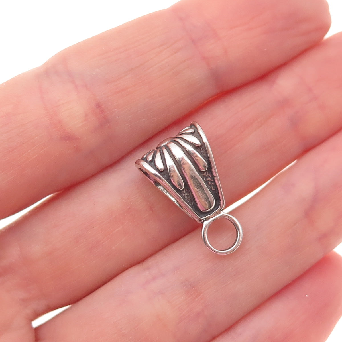 Old Pawn 925 Sterling Silver Vintage Southwestern Tribal Bail for Pendant