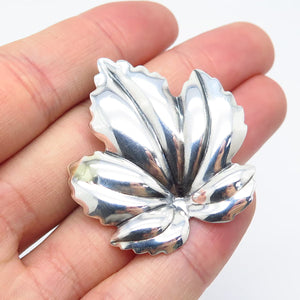 925 Sterling Silver Vintage Jewelart Maple Leaf Pin Brooch