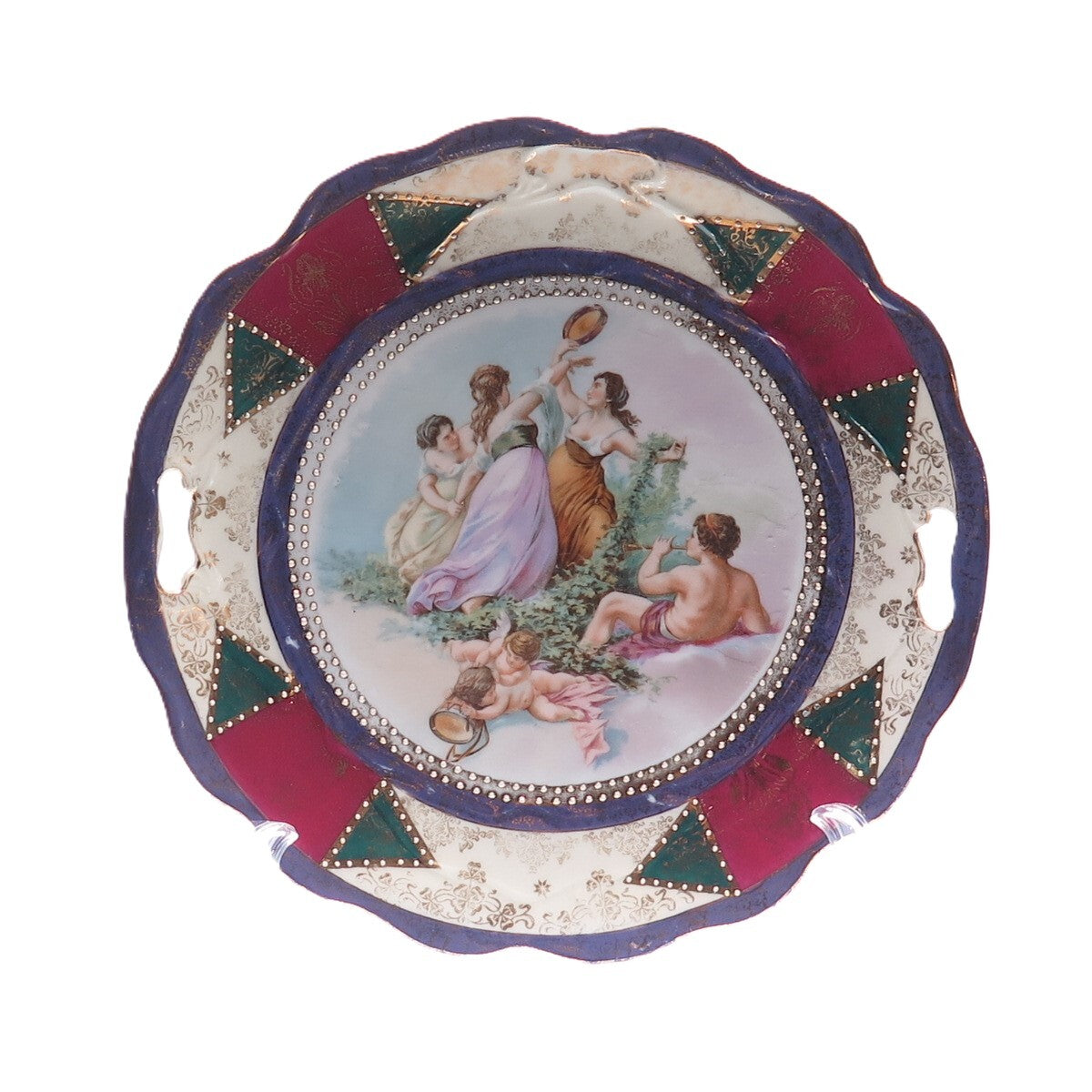 ROYAL VIENNA & St. Kilian Antique Garden Hand Painted Porcelain Cabinet Plate