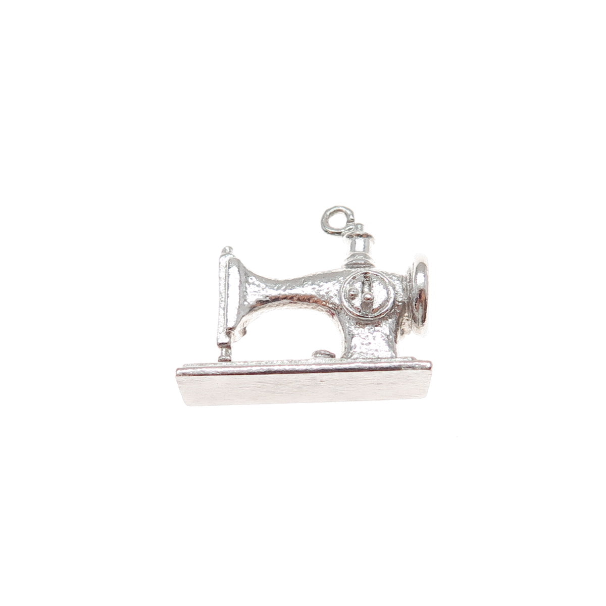 925 Sterling Silver Antique Art Deco Enamel Sewing Machine Mini 3D Charm Pendant