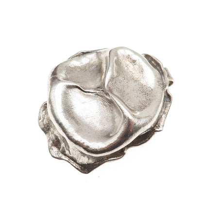 925 Sterling Silver Vintage Modernist Oxidized Pin Brooch / Pendant