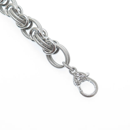 JUDITH RIPKA 925 Sterling Silver Round-Cut C Z Multi-Circle Link Bracelet 7"