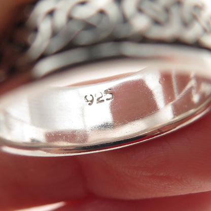 925 Sterling Silver Vintage Celtic Knot Oxidized Rotating Band Ring Size 8