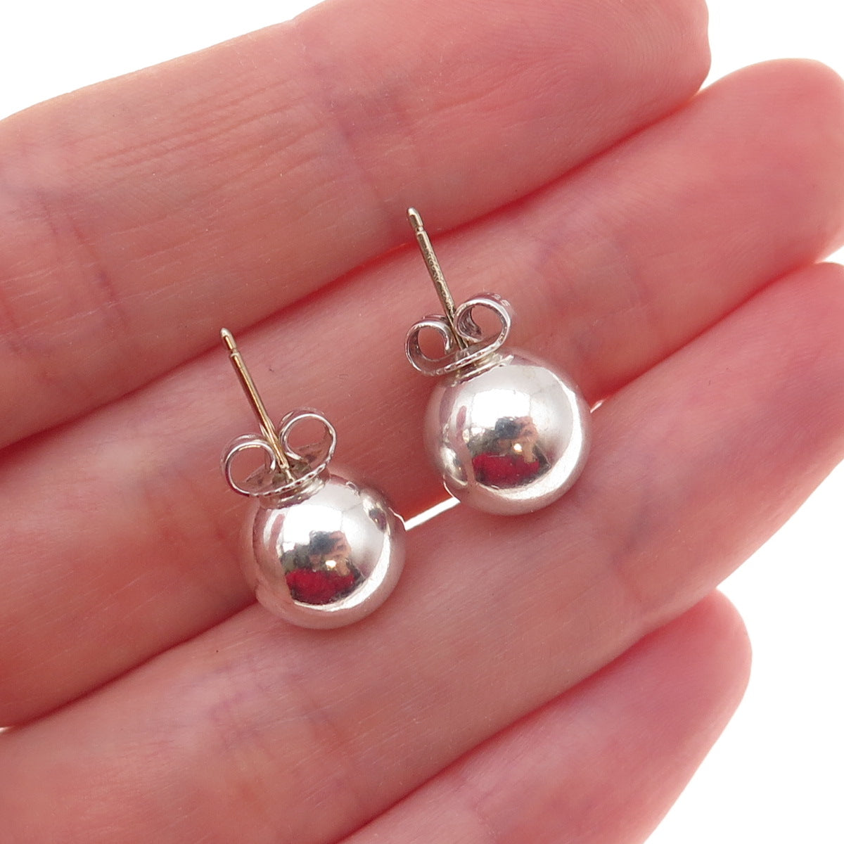 Tiffany & Co. 925 Sterling Silver Vintage HardWear 10mm Ball Stud Earrings