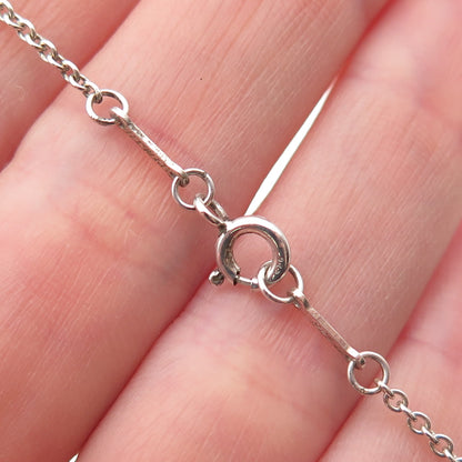 Tiffany & Co. Elsa Peretti Sterling Silver Vintage Open Heart Chain Necklace 16"