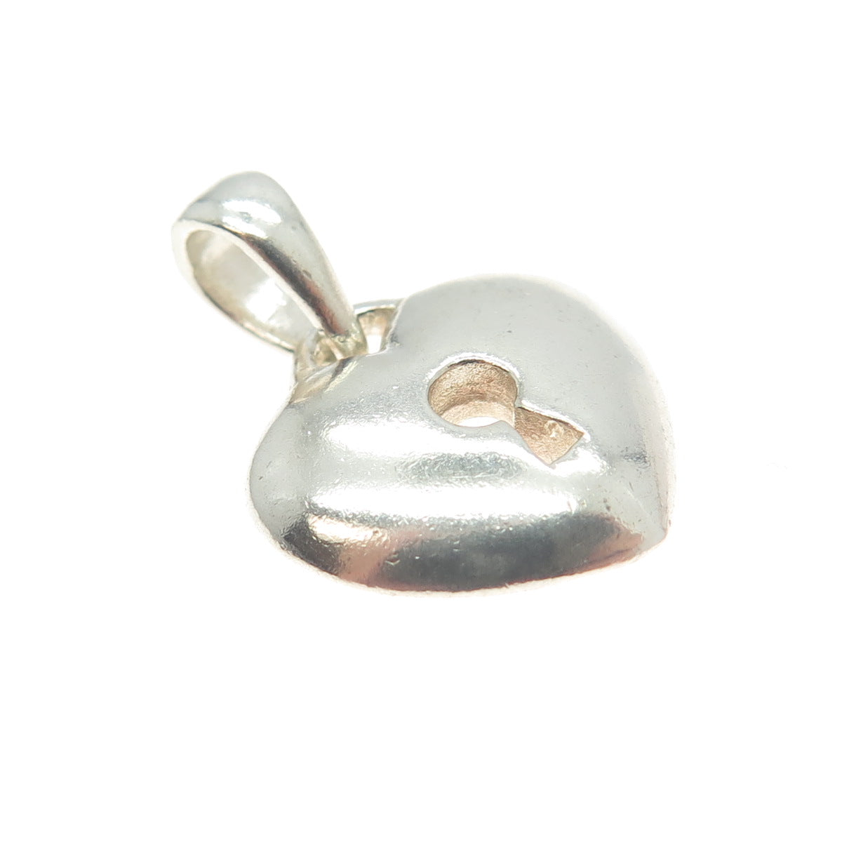 925 Sterling Silver Vintage Heart Lock Pendant