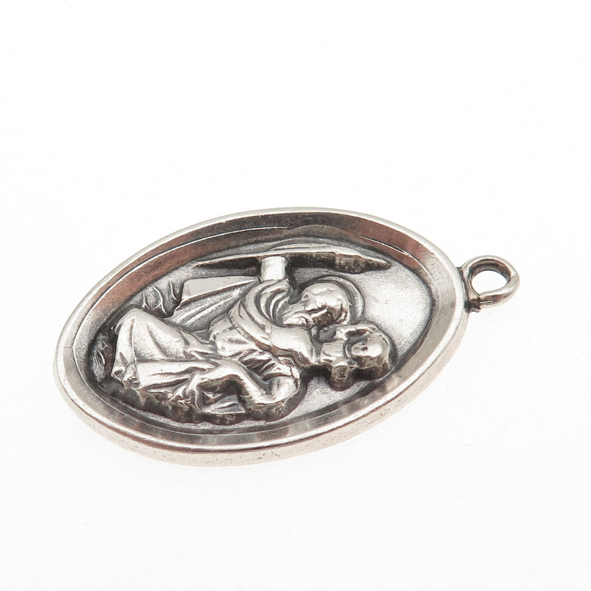 ATELIER 925 Sterling Silver Antique Art Deco St. Christopher Emergency Pendant