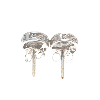 925 Sterling Silver Real Round-Cut Diamond Stud Earrings