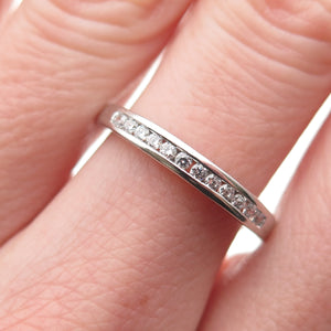 925 Sterling Silver Round-Cut C Z Half Eternity Band Ring Size 7
